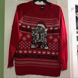 R2D2 Star Wars Christmas red sweater